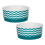 Bone Dry Ceramic Pet Collection Chevron  Small Set  4.25x2  Teal  2 Piece 1