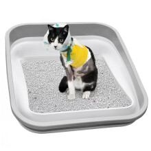 Maohegou Senior Kattenbak Driepotige Artritis Open Lage Instap voor Zieke Kwetsbare Handicap Gehandicapte Katten Oudere Ouderen Hoek
