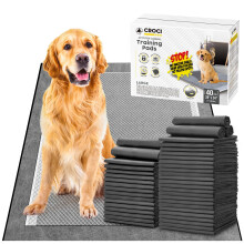 CROCI Charcoal Puppy Pads with Adhesive Tabs 28x34in Extra Large Pee Pads for Dogs Odor-Control Super Absorbent Quick-Dry Leak-Proof Disposabl
