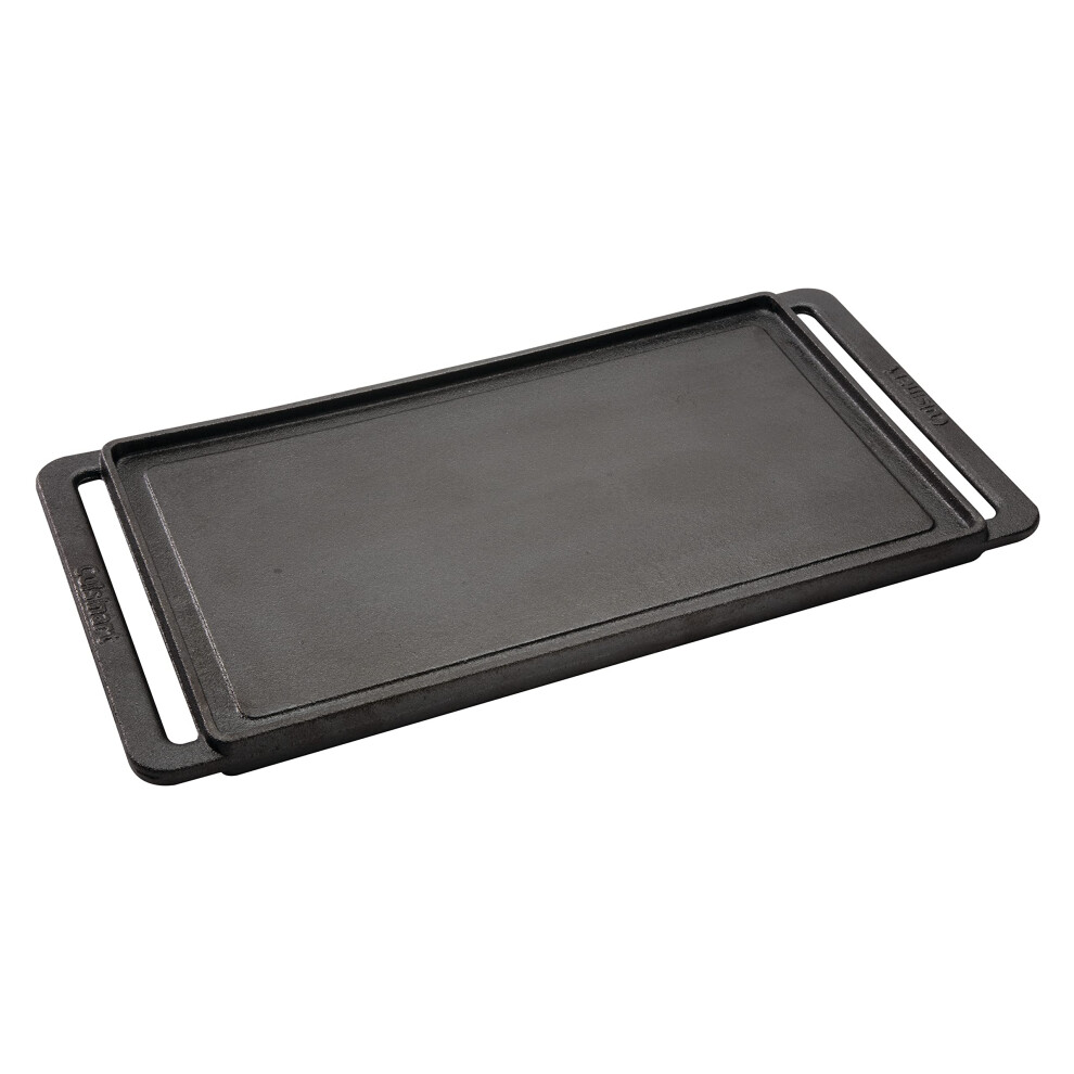 Cuisinart CCP-2000 Reversible Cast Iron Grill/Griddle Cookware Plate  Ribbed Grill and Smooth Flat Top Griddle