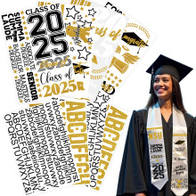 Graduation Stole Sash Class of 2025 Decorations DIY Customize Graduation Stole Graduation Sash Personalized Iron-On Decals Heat Transfer Vinyl HT