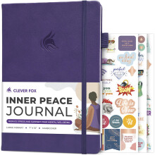 Clever Fox Inner Peace Journal - Guidet stress- og angstreliefjournal med opfordringer - Notesbog til helbredelse og selvopdagelse til kvinder og
