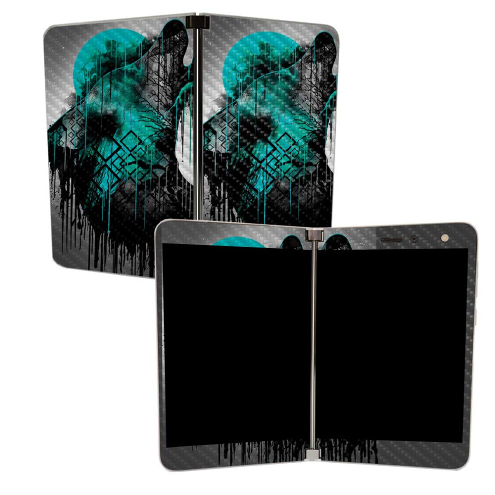 Mightyskins Carbon Fiber Skin For Microsoft Surface Duo - Under The Moon | Protective Durable Textured Carbon Fiber Finish | Easy To Apply | Made In 705675728692