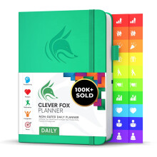 Clever Fox Tagesplaner  Undatiertes Planungsnotizbuch mit Stundenplan und To-Do-Liste  Persnlicher Tagesaufgaben- und Arbeitsplaner 6 Monate (Smar