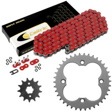 Kit Caltric Red O-Ring Drive Chain & Splockets Compatibile con Honda FourTrax TRX250X TRX250R 1987-1992 / TRX300X TRX300EX 1993-2009 40530-HC0-005 41