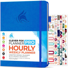 Clever Fox Planner PRO Zeitplan  undatierter wchentlicher und monatlicher Lebensplaner mit Zeitfenstern, Terminbuch und Tagesplaner, A4 (blau)