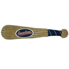 MLB Cleveland Guardians Baseball Bat Toy for DOGS & CATS. Soft Corduroy Plush Dog Toy with Inner SQUEAKER MLB Chew Toys for Dogs or Cats. Durabl
