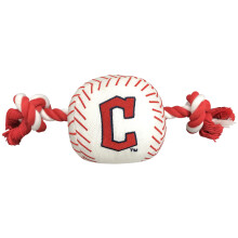 Pets First MLB Cleveland Guardians Brinquedo de beisebol de nylon com cordas de reboque para ces e gatos. Cordas resistentes com design esportiv