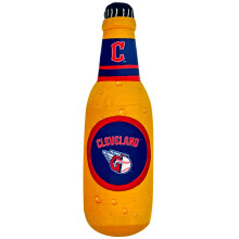 Pets First MLB Cleveland Guardians Stadium Beer Bottle Plush Dog Toy-Cutest Plush Toy for DOGS & CATS with Inner SQUEAKER & Premium Embroidery of