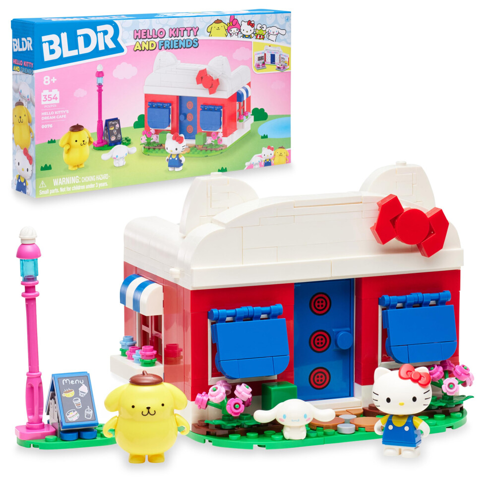Photos - Construction Toy BLDR Hello Kitty and Friends Hello Kittys Dream Cafe Building Set - Hello Kitty Cinnamoroll and Pompompurin Minifigures - Ki