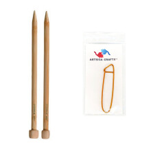 Clover Needlecraft Takumi Bambus-Einspitz-Stricknadeln, 22,9 cm, Gre 4/3,5 mm, 3011 04, mit Maschenhalter