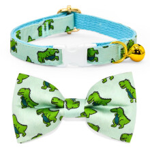Salbei Dinosaurier Katzenhalsband Fliege mit Glckchen Breakaway Sicherheitskatzenhalsband Hochzeit/Geburtstag Katzenzubehr
