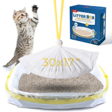 KONE Katzentoiletteneinlagen, 26 Stck, extra langlebig, groe Katzentoilettenbeutel mit Kordelzug, 76,2 x 43,2 cm