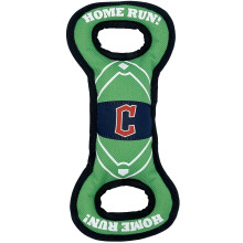 Pets First MLB Cleveland Guardians Nylon Field Toy Baseball Field Dog Toy. Tough and Durable Pet Toy with Woven Team Logo Double Rim Stitching