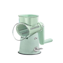 (green with 6 blades) 5 In 1 Rotary Cheese Grater, Kitchen Mandoline Vegetable Slicer with 3/5 Groups Interchangeable Blades