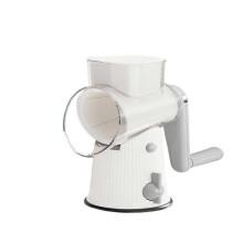 (white with 6 blades) 5 In 1 Rotary Cheese Grater, Kitchen Mandoline Vegetable Slicer with 3/5 Groups Interchangeable Blades