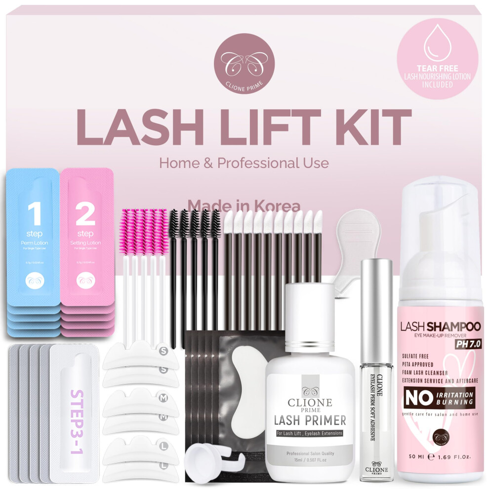 Clione Prime Korean Lash Lift Kit - Eye Brow Lamination Kit Eyelash Perm Kit Eyelash Lift Kit Lash Perm Eyebrow Lamination