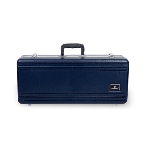 Crossrock ABS Alto Saxophone Case - Rectangular Blue Diamond Texture  Deep Blue Velvet Interior  Security Lock & Detachable Strap 1