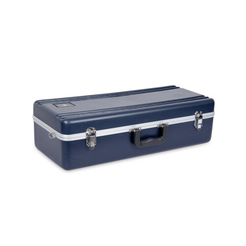 Crossrock ABS Alto Saxophone Case - Rectangular Blue Diamond Texture  Deep Blue Velvet Interior  Security Lock & Detachable Strap 2