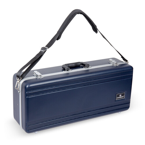Crossrock ABS Alto Saxophone Case - Rectangular Blue Diamond Texture  Deep Blue Velvet Interior  Security Lock & Detachable Strap