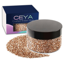 Ceya 5,3 oz/ 150 g Drcen nepravideln sklo ampansk zlat kovov kritlov lomky lomen sklenen trpytky 2-4 mm remesln trpytky pro nail art epo