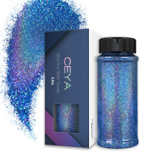 Ceya 3,8oz/ 110g Holografick ultra jemn trpytiv prek Laser Blue Glitter 1/128 0,008 0,2 mm pro Sliz Epoxidov pryskyrice Craft Tumbler perky Na