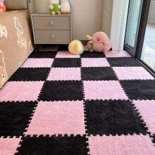 12pcs Carpet Squares Puzzle Floor Mat, Plush Interlocking Carpet Tiles, Anti Slip EVA Foam Jigsaw Floor Tiles, Build A Safe Area for Bedroom Playroom