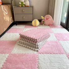 12pcs Carpet Squares Puzzle Floor Mat, Plush Interlocking Carpet Tiles, Anti Slip EVA Foam Jigsaw Floor Tiles, Build A Safe Area for Bedroom Playroom