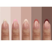 Skin Tones Almond French Tip Press on Nails 150pcs Square Soft Short Press on Nails in 15Sizes Pre-lasting Acrylic Gel Nail Tips No Need to Fi