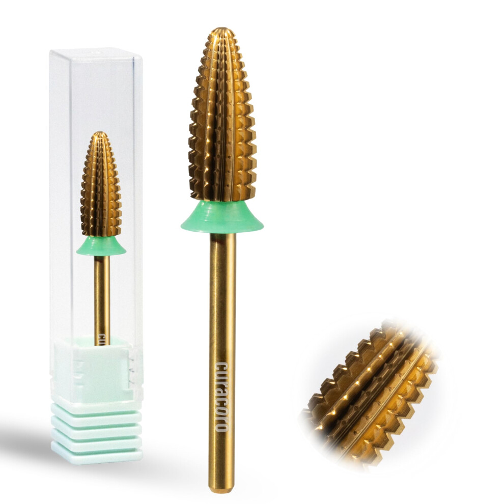 Curacoro Nail Drill Bits 3/32'' - Typhoon Bits 2 Way Carbide Bit (Coarse) Fast Remove Shape & Smooth Acrylic Or Gel Nails Precise Control For Na
