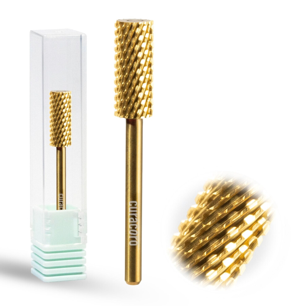 Curacoro Nail Drill Bits 3/32'' - Small Barrel Carbide Bit (Coarse) For Professional Finish Precisely Remove Shape & Smooth Acrylic Or Gel Nails Na