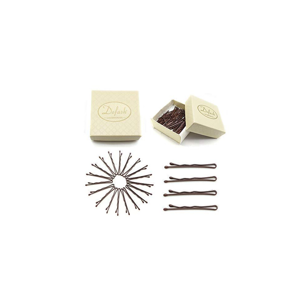 Kwong Dofash 100Pcs 3.5Cm/1.38In Professional Mini Bobby Pins Black Long Bobby Pins Hair Pins With Gift Box For Women Girls Fine Hair (Black)