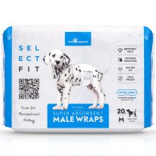 Paw Inspired Select Fit Male Dog Diapers Disposable Male Wraps with Wetness Indicator| Belly Bands for Small Medium Large Dogs (Medium 20 Cou
