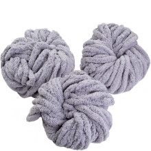 iDIY Chunky Yarn, 3er-Pack Strnge (65 m)  Grau  Flauschiges Chenillegarn, perfekt fr weiche berwrfe und Babydecken, Armstricken, Hkeln und
