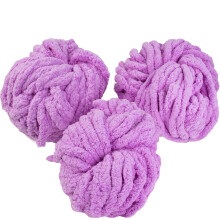 iDIY Chunky Yarn, 3er-Pack Strnge (65 m)  Lila  Flauschiges Chenille-Garn, perfekt fr weiche berwrfe und Babydecken, Armstricken, Hkeln un