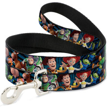 Anschnallbare Haustierleine  Toy Story-Charaktere mit Denim-Strahlen  1,8 m lang  3,8 cm breit