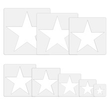 Grote ster stencil voor schildersjabloon 5 punt ster sjabloon herbruikbare plastic stencils voor huisdecoratie kunst papier stof vlag (8 maten)