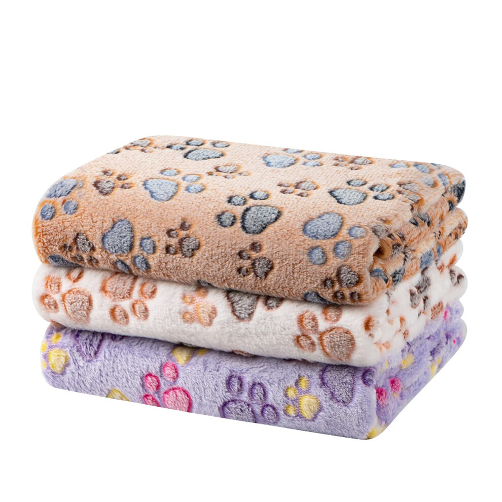 Dono 1 Pack 3 Couvertures De Chiens Pour Petits Chiens Motif De Patte Moelleux Molle De Patte Moelleux Enleme-image