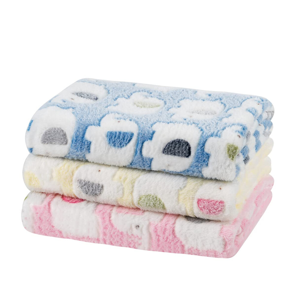 Dono 1 Pack 3 Couvertures De Chien Softs Moelleux Enleceau Couverture Animale Couverture De Sommeil Chaud Pale Imprim Conception De Chiot Chaton-image