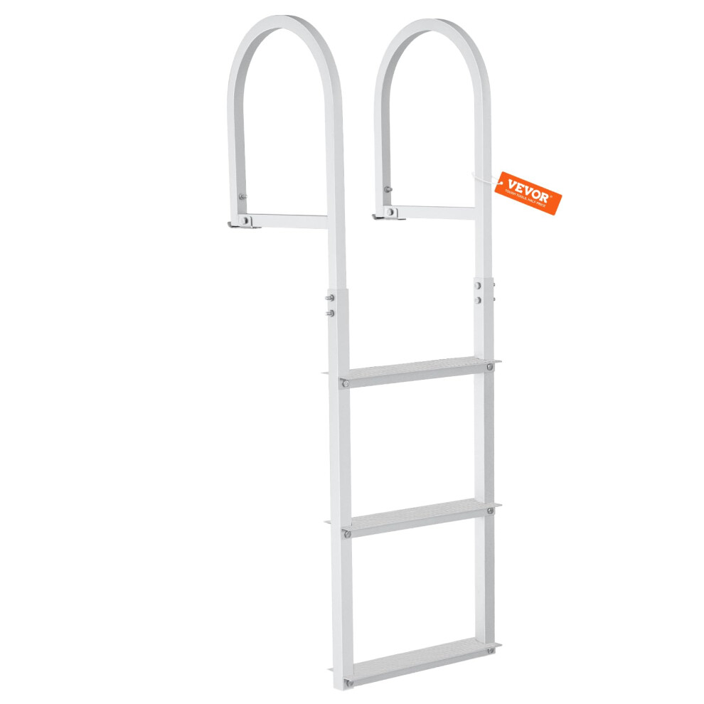VEVOR Removable Dock Ladder 3 Steps  500lbs Load Capacity  Aluminum Swim Ladders  Pontoon Boat Ladder with Nonslip Design for Lake  Marine Boarding  P