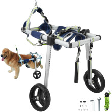 VEVOR 2 Wheels Dog Wheelchair for Back Legs  Pet Wheelchair Lightweight & Adjustable Assisting in Healing  Dog Cart for Injured  Disabled  Paralysis