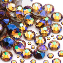Dowarm 2650 stykker Glas Flad Ryg Krystal Rhinestones Runde ?delstene 6 St?rrelser 1,5 mm - 6,5 mm Flatback krystaller L?se ?delstene til h?ndv?r