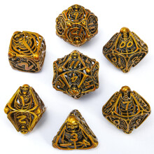 Metal Skull Terning S?t Hule flersidede Dungeons & Dragons Terninger 7CPS Rollespil Ternings?t med flannelpose Velegnet til D&D br?tspilskort (Ku