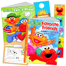 Sesame Street Coloring and Stickers Activity Set - Bundle Includes Sesame Street Stickers Sesame Street Coloring Book Door Hanger Craft and Th