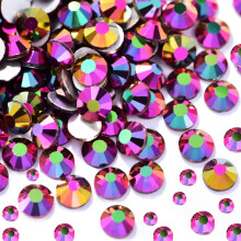 Dowarm 2650 stykker Glas Flad Ryg Krystal Rhinestones Runde ?delstene 6 St?rrelser 1,5 mm 2 mm 2,8 mm 4 mm 4,8 mm 6,5 mm Flatback krystaller L?se