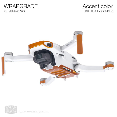 Wrapgrade Skin Compatibile con DJI Mavic Mini | Colore Accento (Rame Farfalla) 1