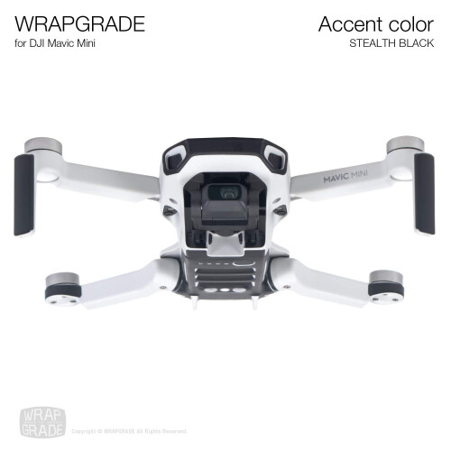 Wrapgrade Skin compatibile con DJI Mavic Mini | Colore Accento (NERO STEALTH) 1