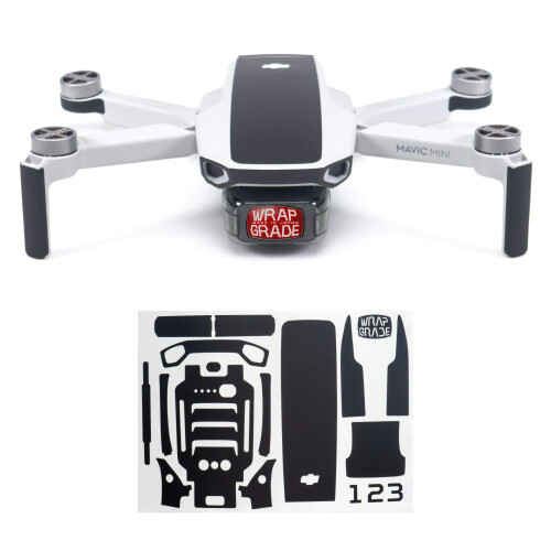 Wrapgrade Skin compatibile con DJI Mavic Mini | Colore Accento (NERO STEALTH)