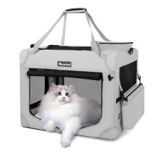 Totoro Ball Grote kattenmand voor katten Opvouwbare zachte huisdier XL-krat voor grote/middelgrote katten 15 lbs+ Autoreizen Draagbare tas met wa