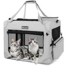 Totoro Ball Extra grote kattenmand voor 2 katten, binnen en buiten, gebruik in de auto, draagbare tas met waterflessleuf, ideaal voor lange reize